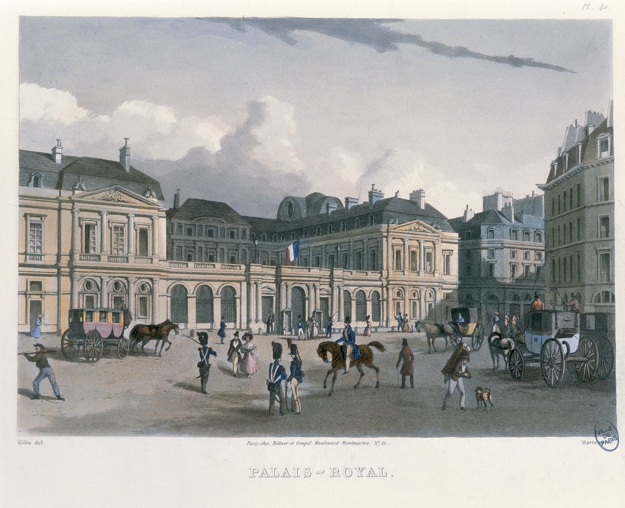 Palais-Royal, Paryż, 1832 autorstwa Bernhard Schmidt