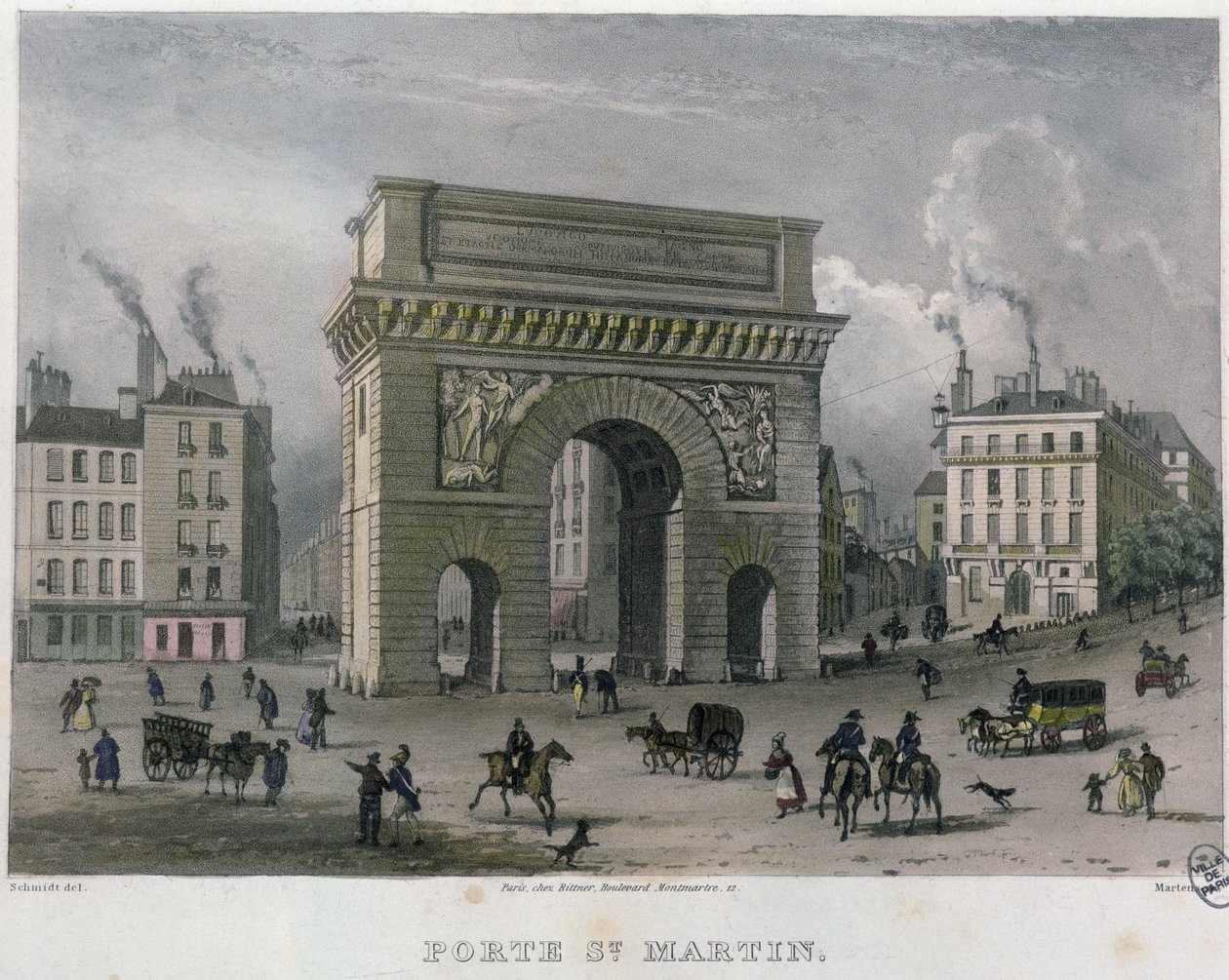 Porte St. Martin, 1832 autorstwa Bernhard Schmidt
