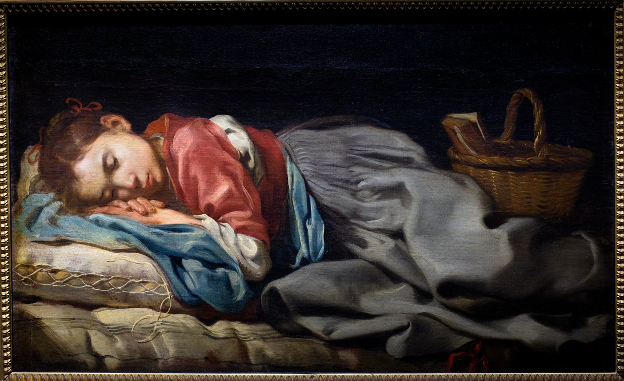 Śpiąca dziewczynka autorstwa Bernhard (fl.1624 87) Keil
