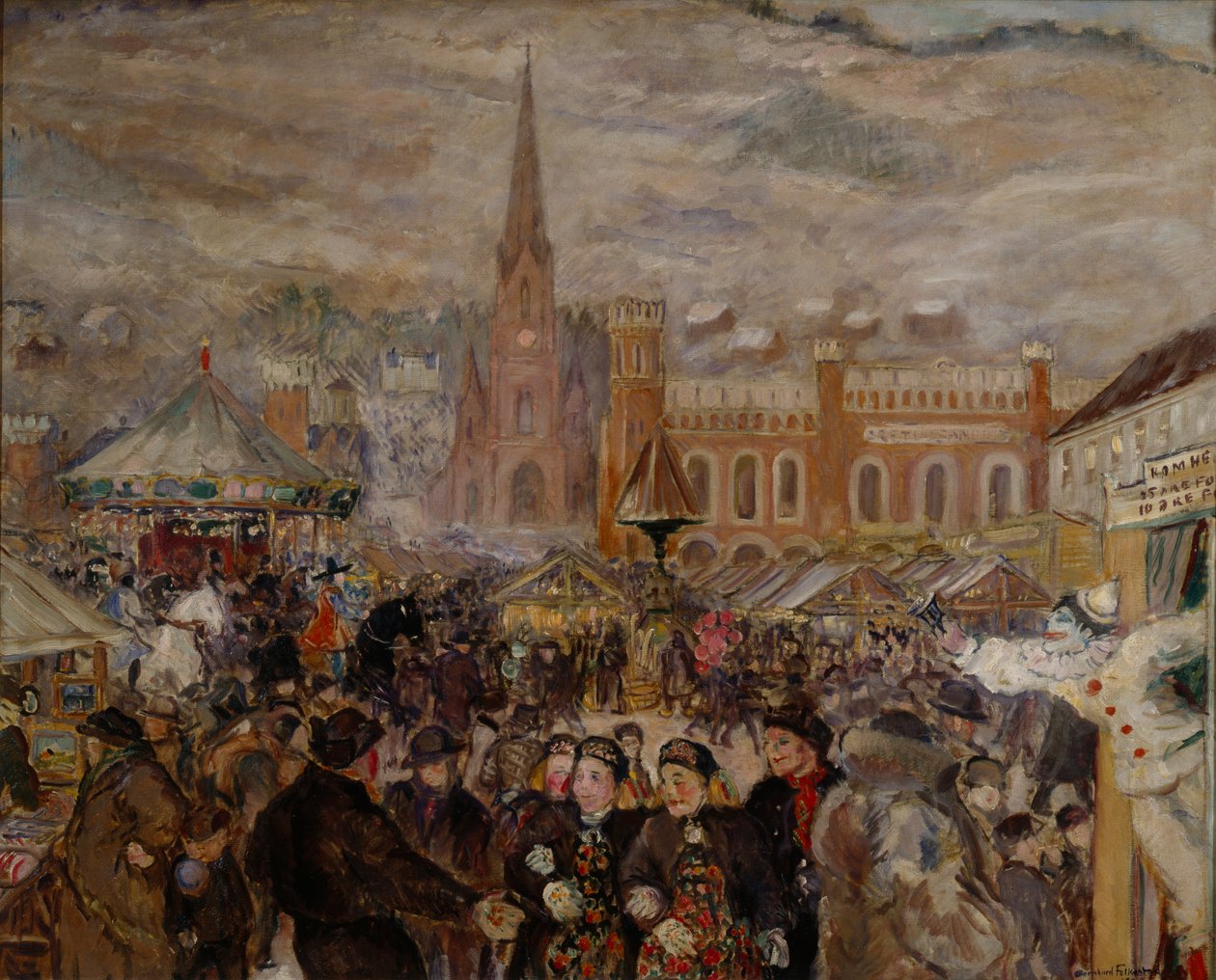 Targ Drammen (olej na płótnie) autorstwa Bernhard Dorotheus Folkestad