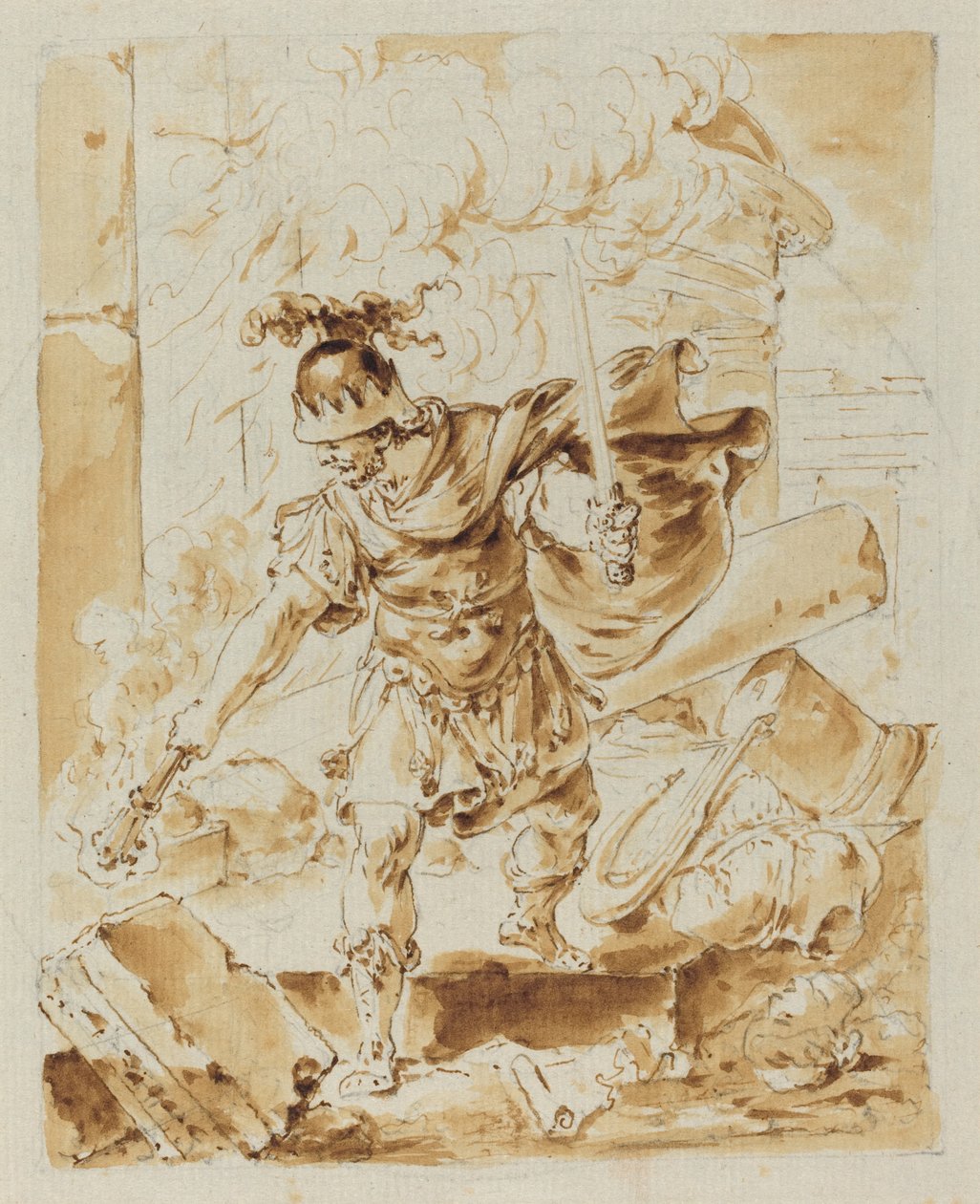 Aleksander podpala Persepolis autorstwa Bernhard Rode