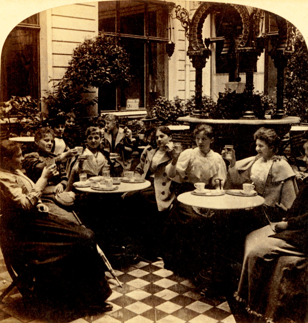 „Orzeźwienie – Unter den Linden Cafe, Berlin, Niemcy”, 1894. autorstwa Bert Underwood