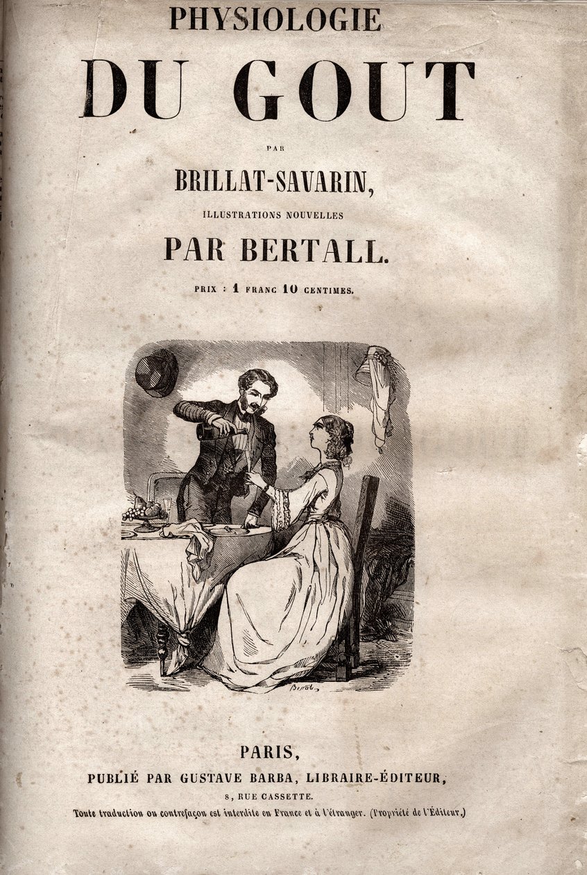 Strona tytułowa „Fizjologii smaku” Brillat Savarin - Strona tytułowa „La Physiologie du gout” Jeana Anthelme Brillat Savarin (Brillat-Savarin autorstwa Bertall