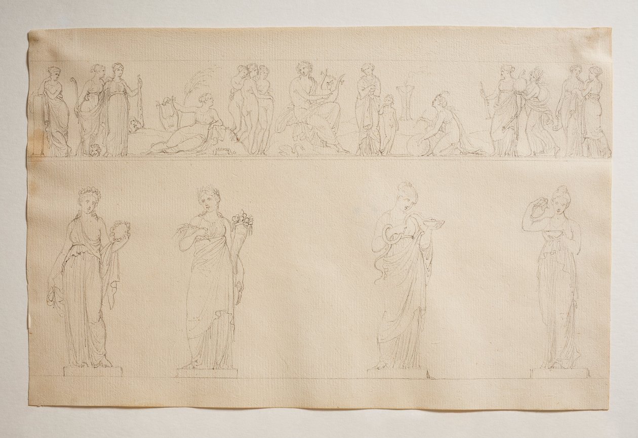 Apollo, Gracje i Muzy autorstwa Bertel Thorvaldsen