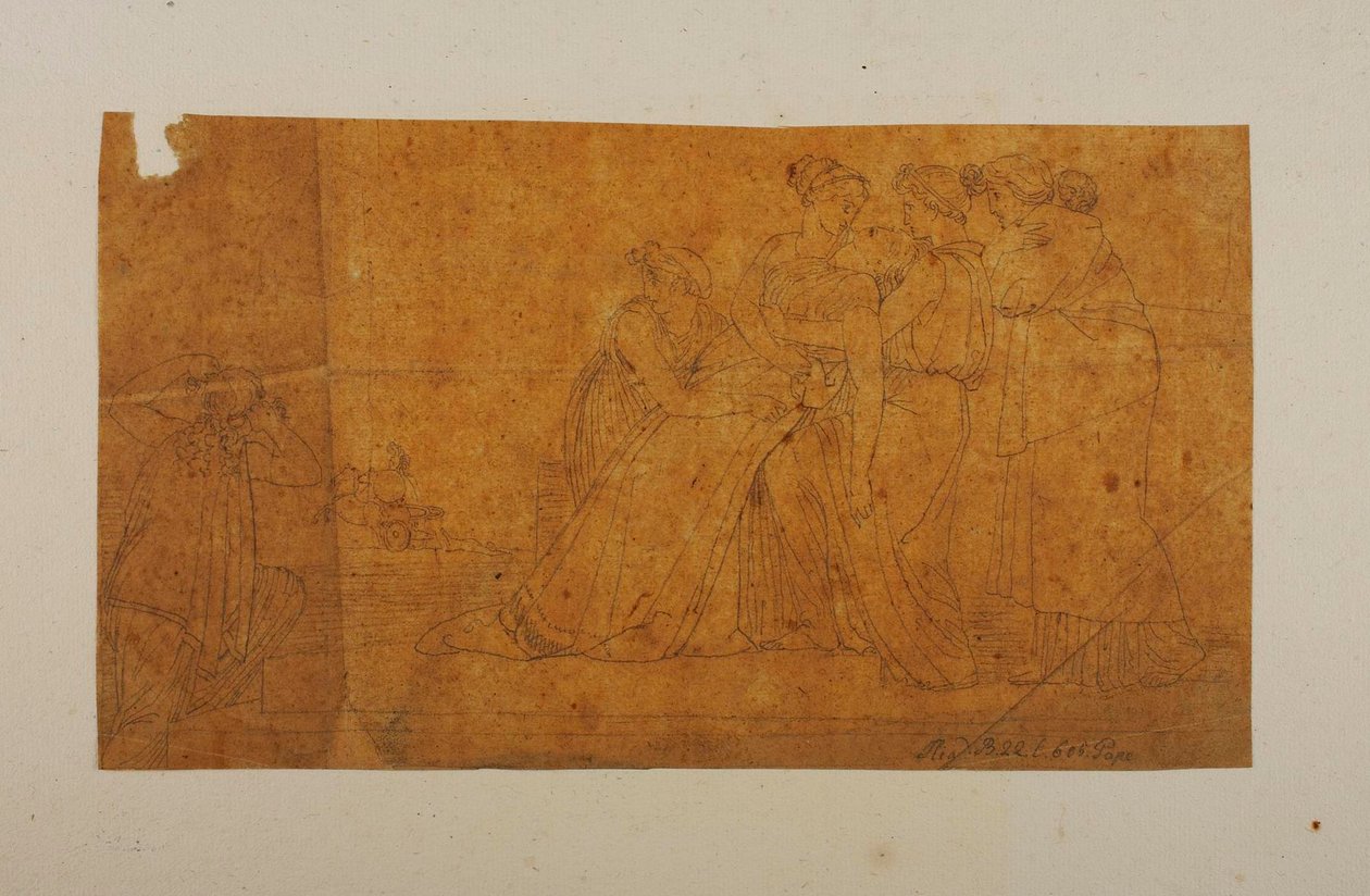 Andromache ohnmächtig beim Anblick von Hektors Leiche autorstwa Bertel Thorvaldsen