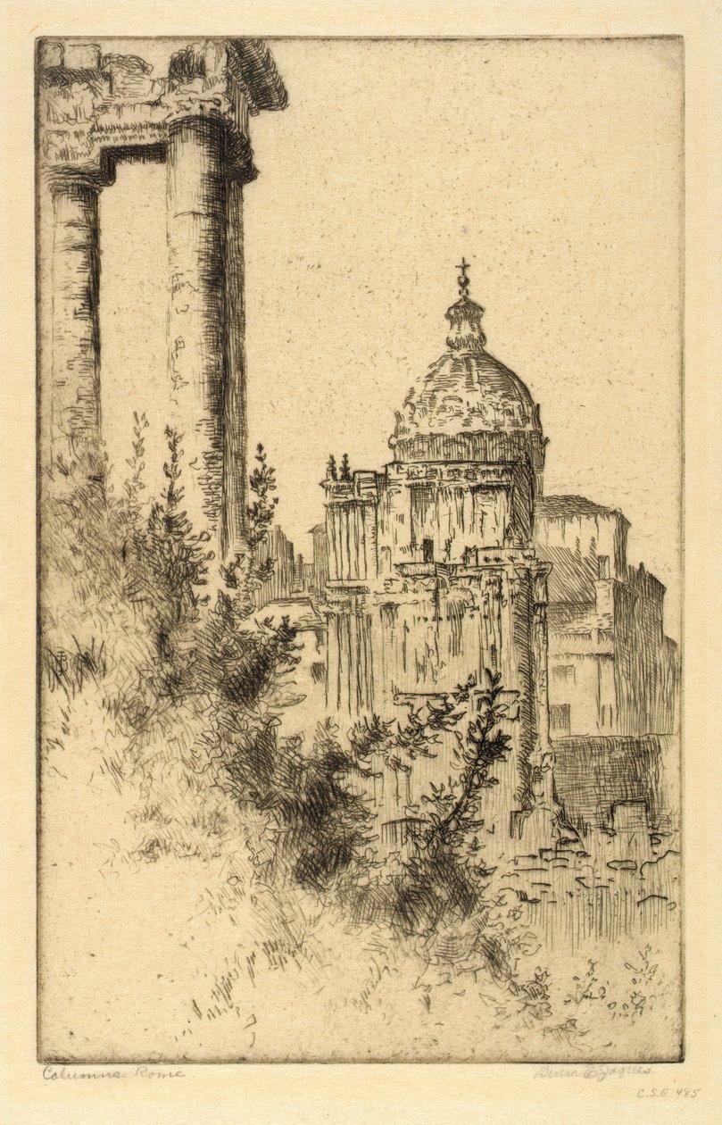 Kolumny, Forum Romanum autorstwa Bertha E. Jaques