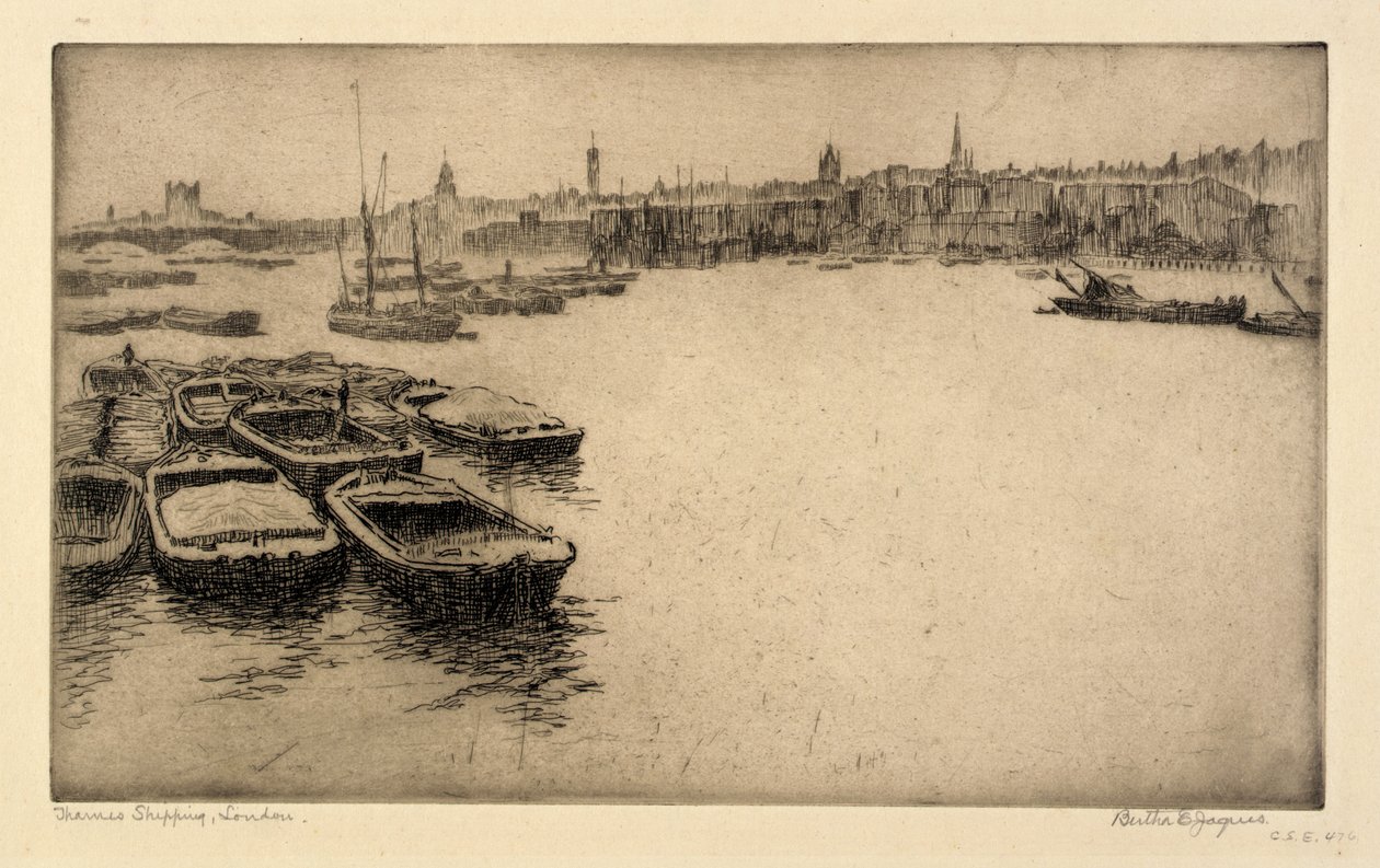Thames Shipping, Londyn autorstwa Bertha E. Jaques
