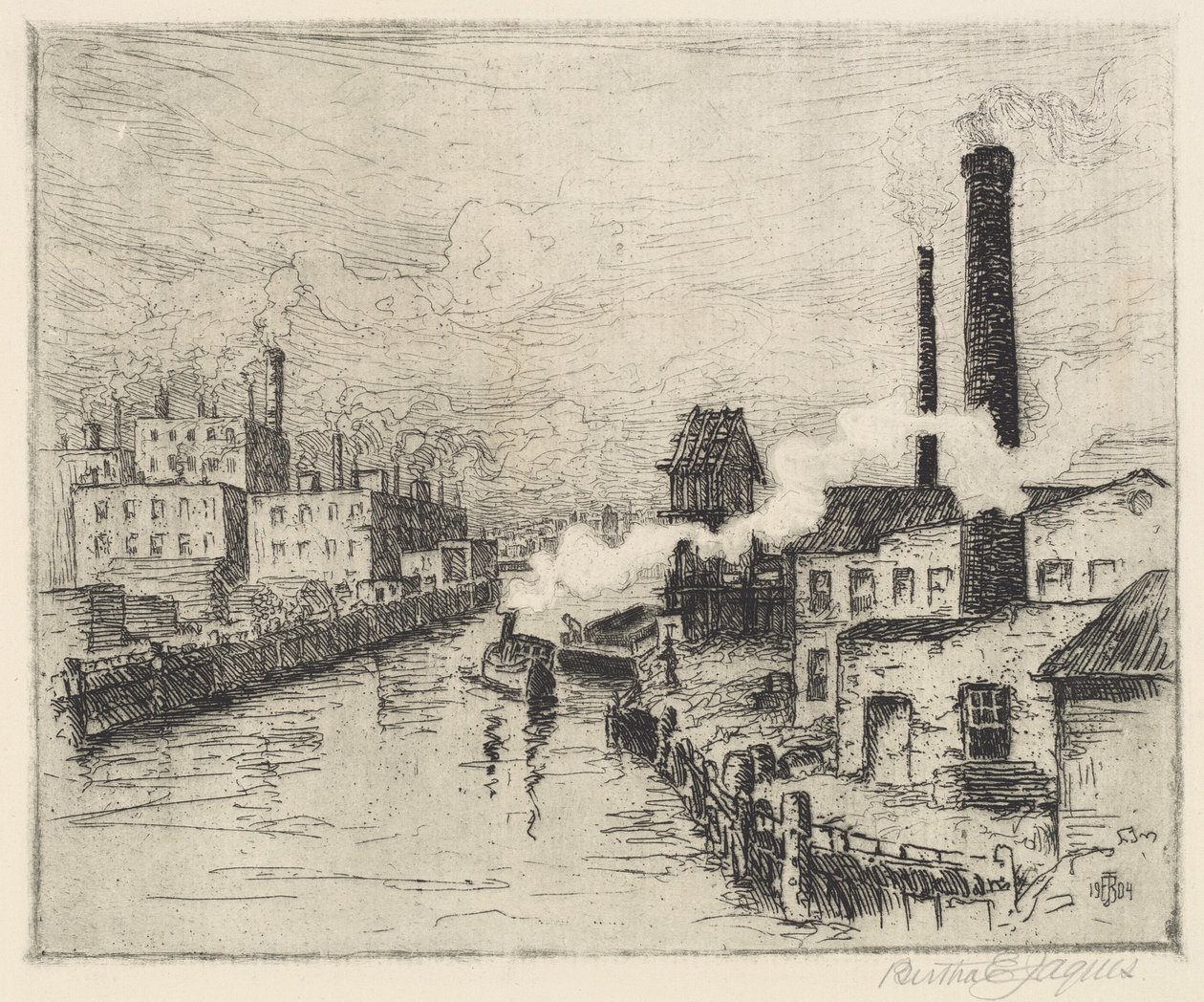 Fabryki nad rzeką Chicago autorstwa Bertha Evelyn Jaques