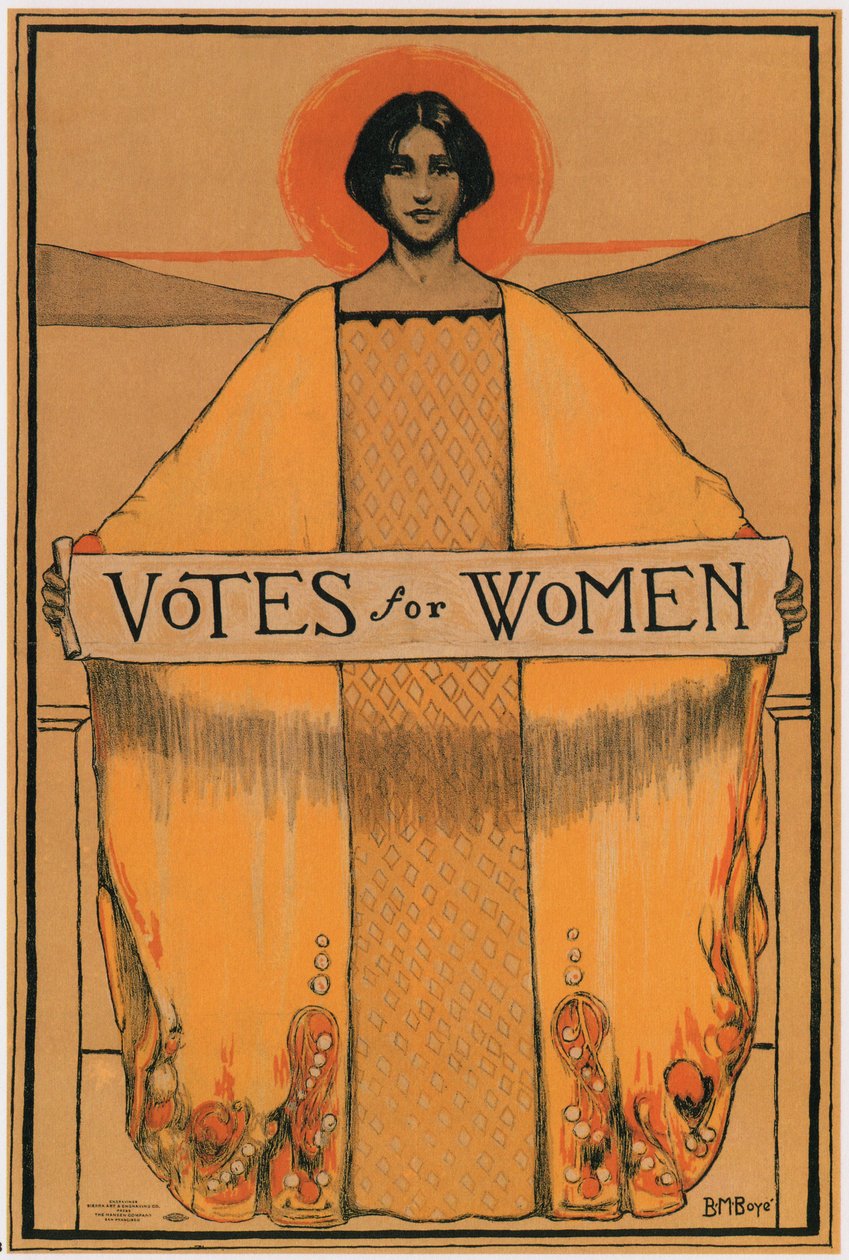 Głosy na kobiety - Boye, Bertha Margaret (1883-1930) - 1911-1913 - Litografia kolorowa - Kolekcja prywatna autorstwa Bertha Margaret Boye
