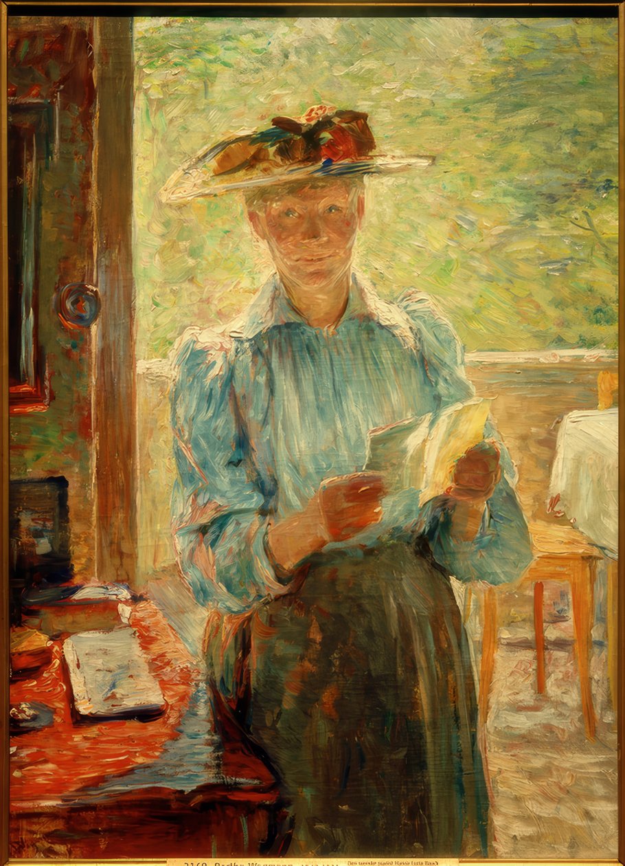 Portret szwedzkiej pianistki Hanny Lucii Bauck autorstwa Bertha Wegmann