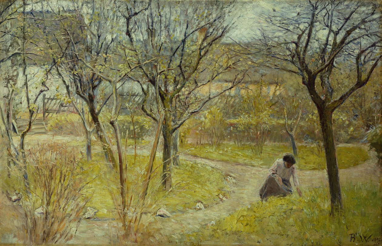 Wiosenny dzień w ogrodzie autorstwa Bertha Wegmann