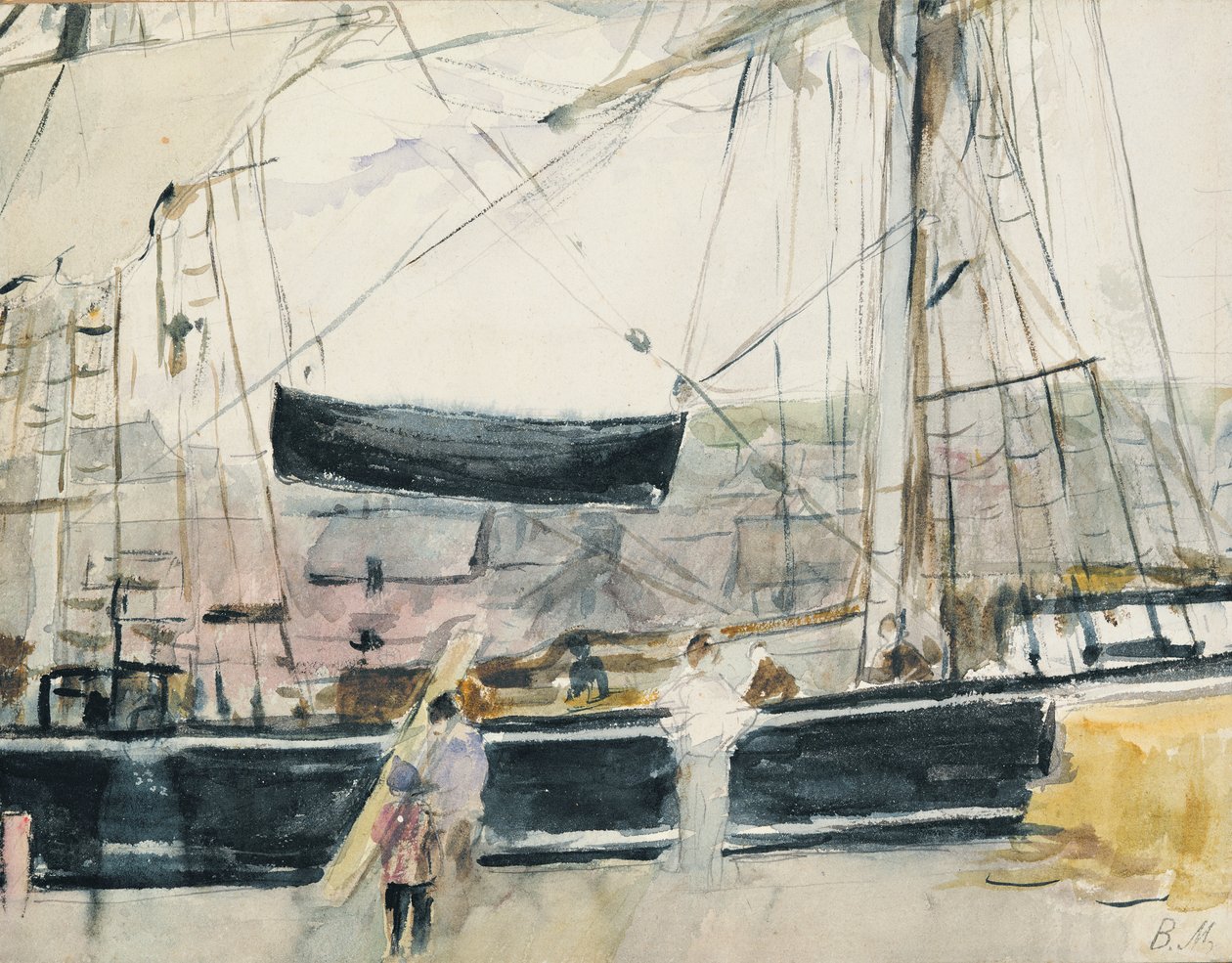 Łódź na nabrzeżu, 1875 autorstwa Berthe Morisot