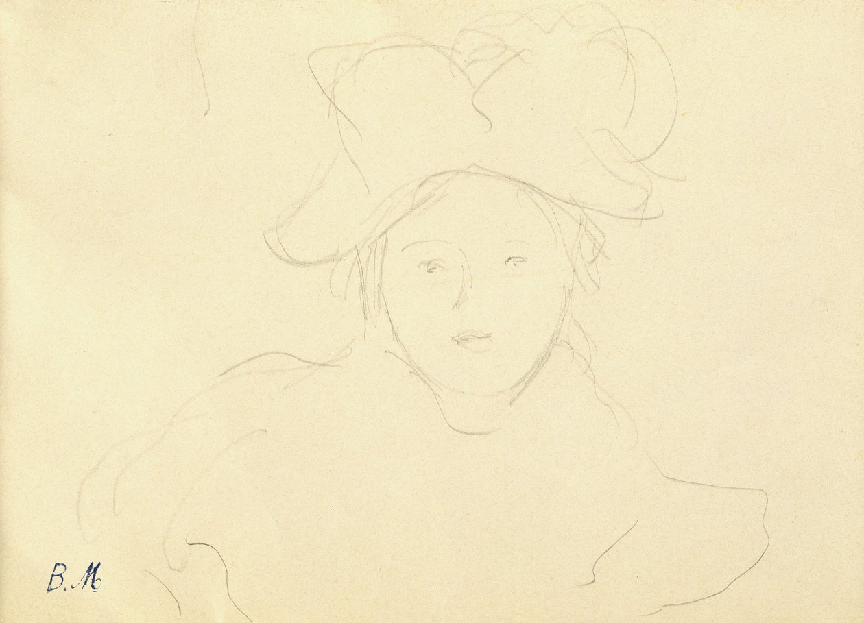 Dziewczyna w kapeluszu, 1889 autorstwa Berthe Morisot