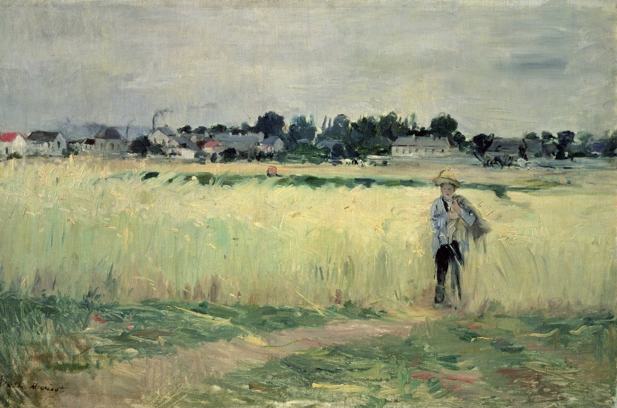 Na polu pszenicy w Gennevilliers, 1875 autorstwa Berthe Morisot