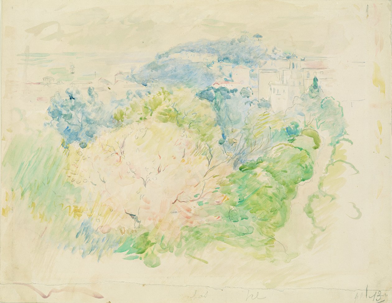 Góra z zamkiem, 1888 autorstwa Berthe Morisot