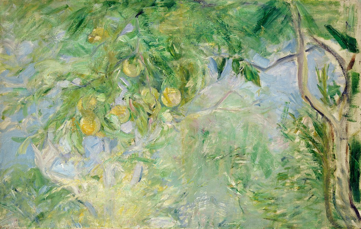 Gałęzie drzewa pomarańczowego, 1889 autorstwa Berthe Morisot
