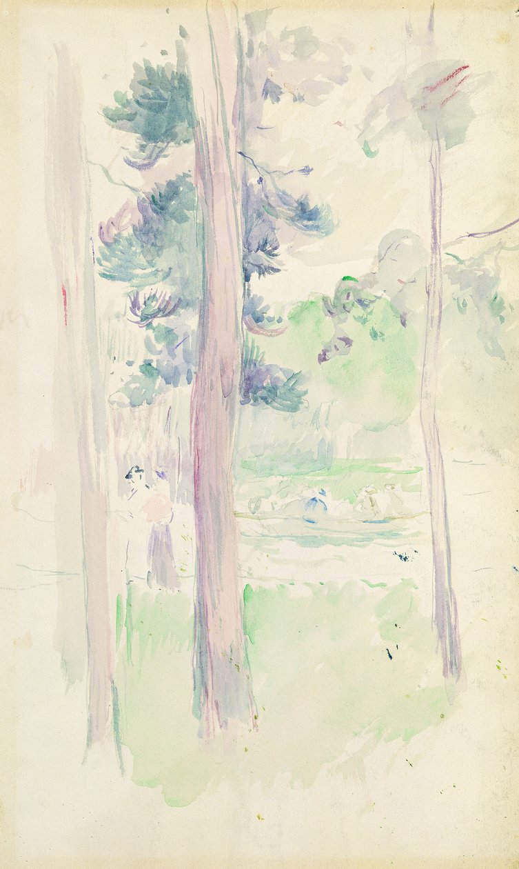Sosny nad jeziorem, 1893 autorstwa Berthe Morisot