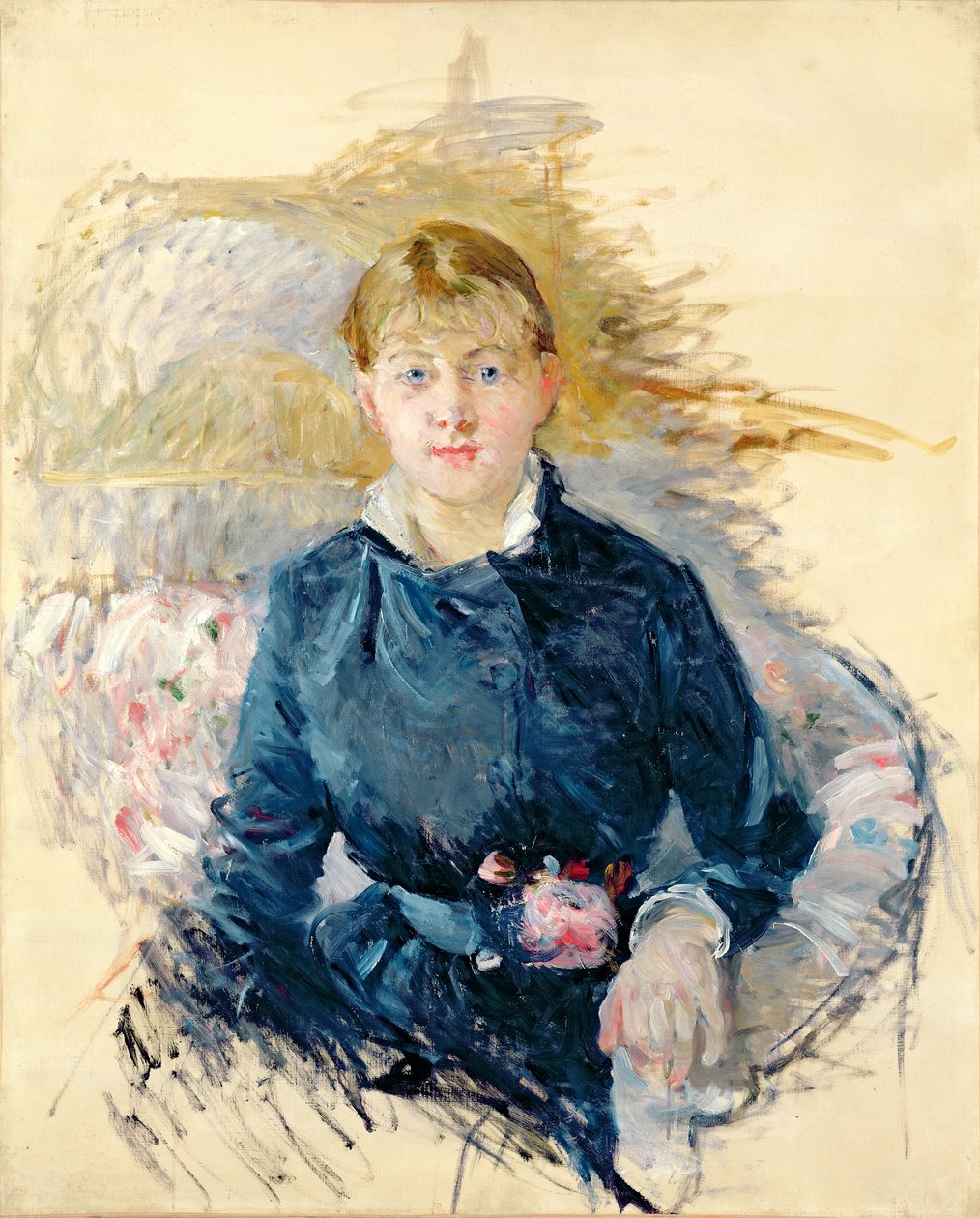 Portret Louise Riesener, 1881 autorstwa Berthe Morisot