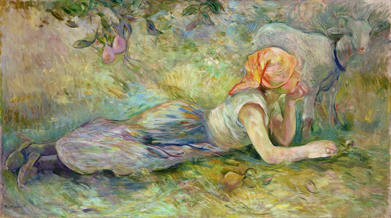 Odpoczywająca pasterka, 1891 autorstwa Berthe Morisot