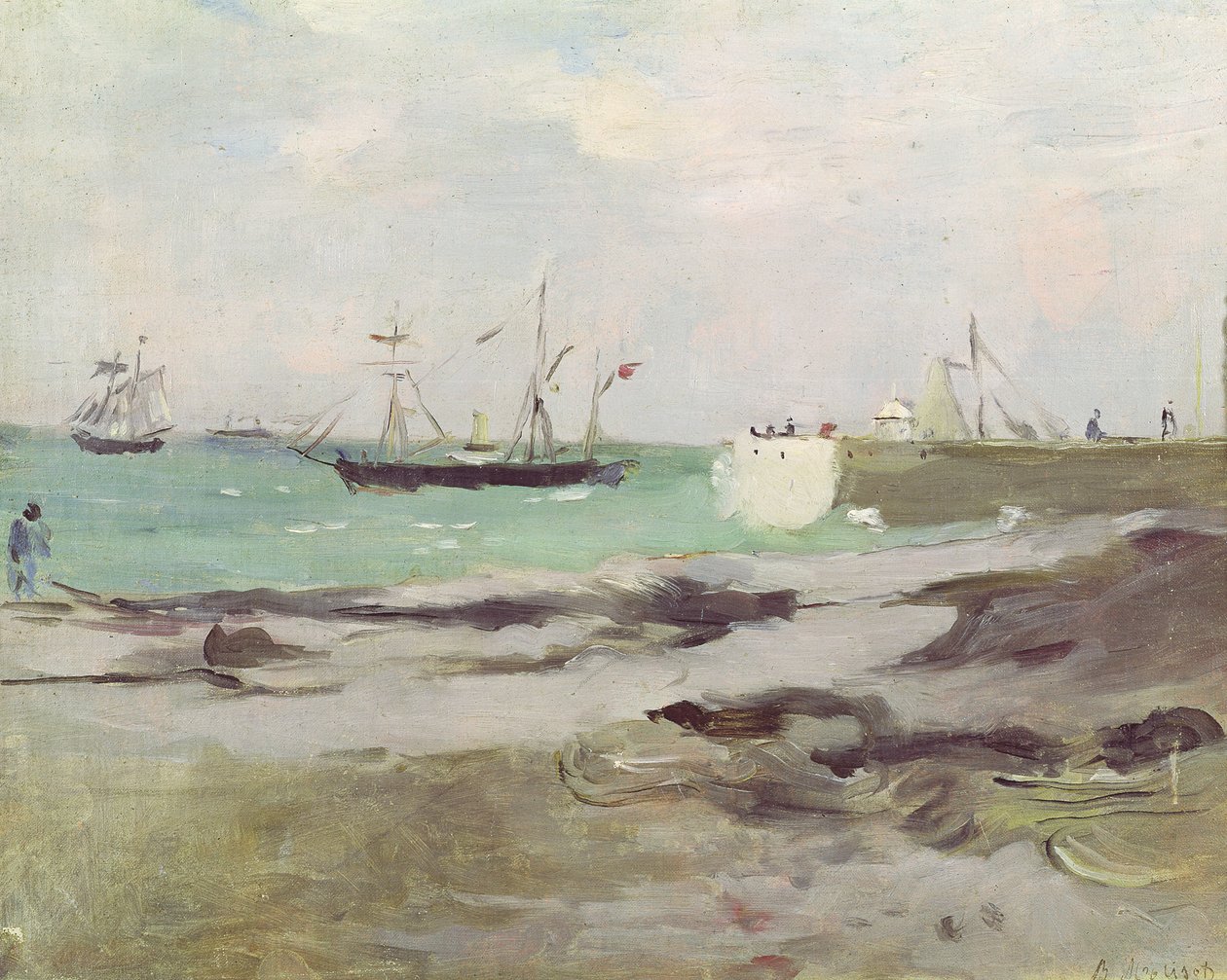 Wejście do portu w Boulogne, 1880 autorstwa Berthe Morisot