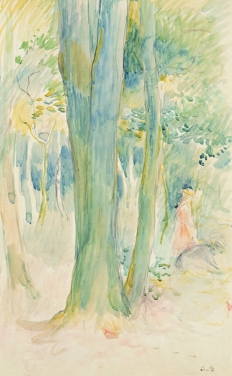 Pod drzewami w lesie, 1893 autorstwa Berthe Morisot