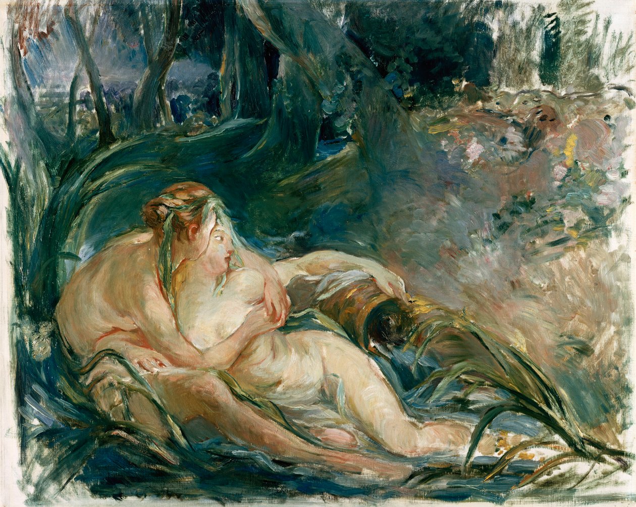 Apollo ukazuje się Latone, według Bouchera (olej na płótnie) autorstwa Berthe Morisot