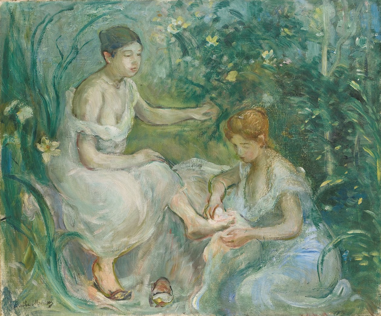 kąpiel; Bain, 1894 autorstwa Berthe Morisot