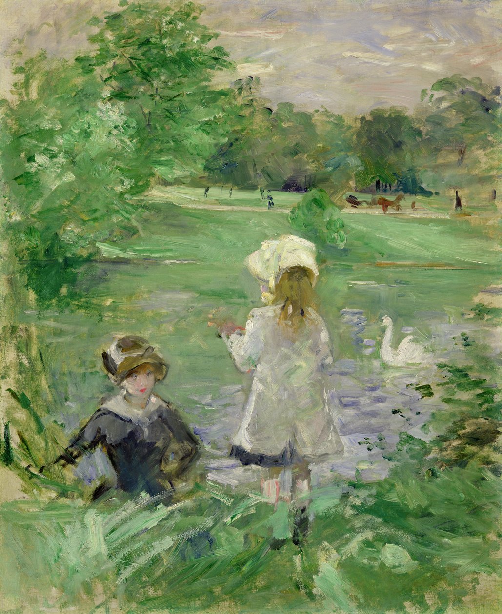Nad jeziorem autorstwa Berthe Morisot