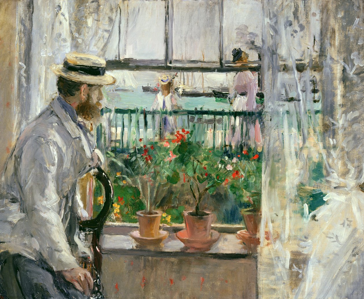 Eugene Manet (1834-92) na wyspie Wight (olej na płótnie) autorstwa Berthe Morisot
