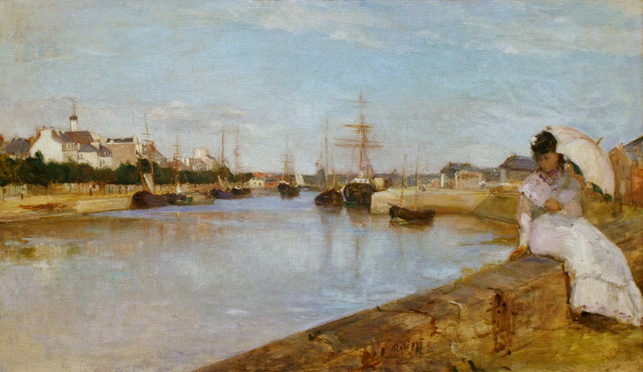Francuski: Vue du petit port de Lorient Port w Lorient autorstwa Berthe Morisot