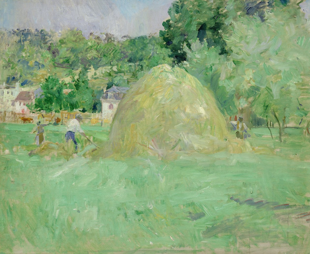 Stogi siana w Bougival, 1883 autorstwa Berthe Morisot