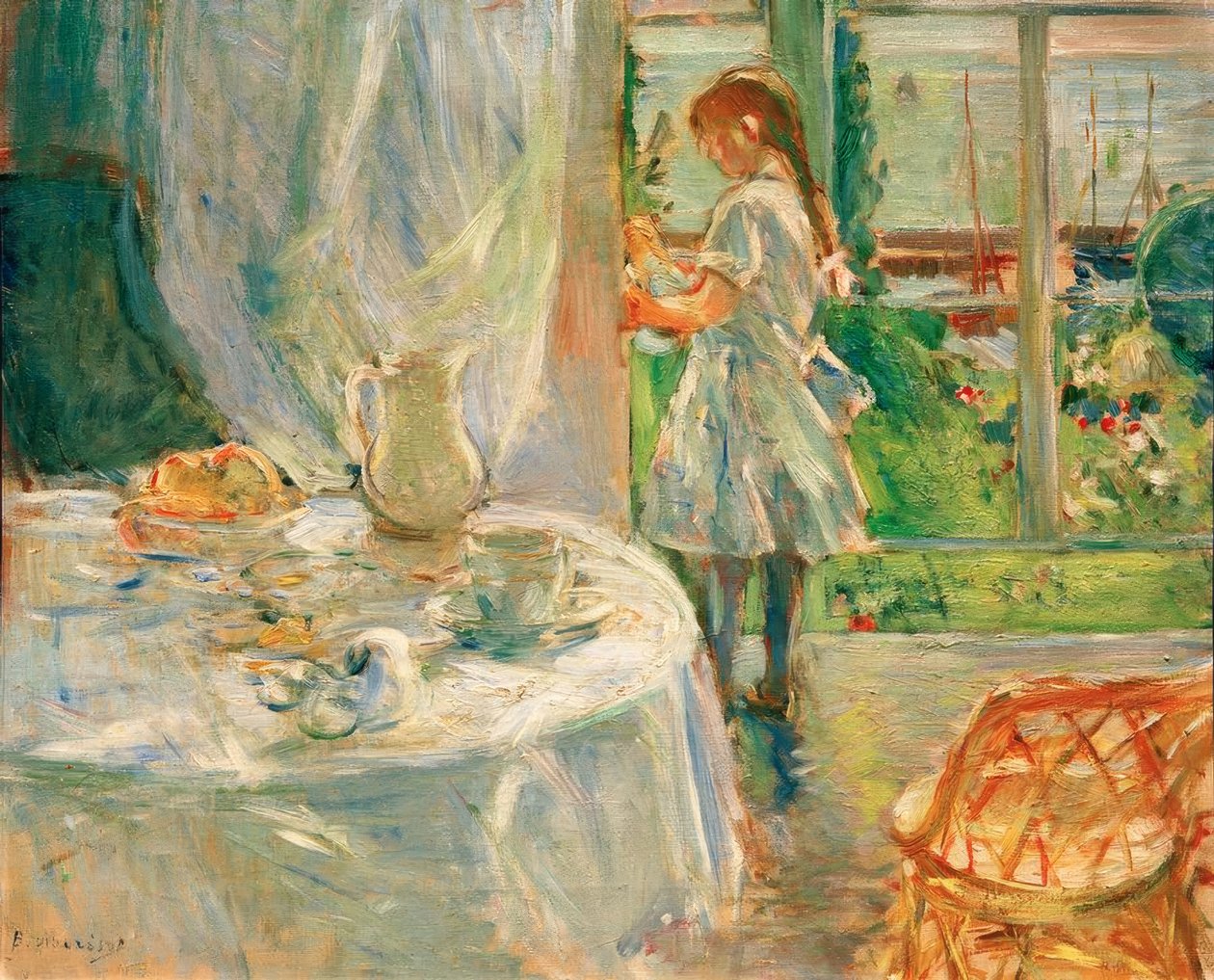 Wnętrze domku lub wnętrze w Jersey autorstwa Berthe Morisot