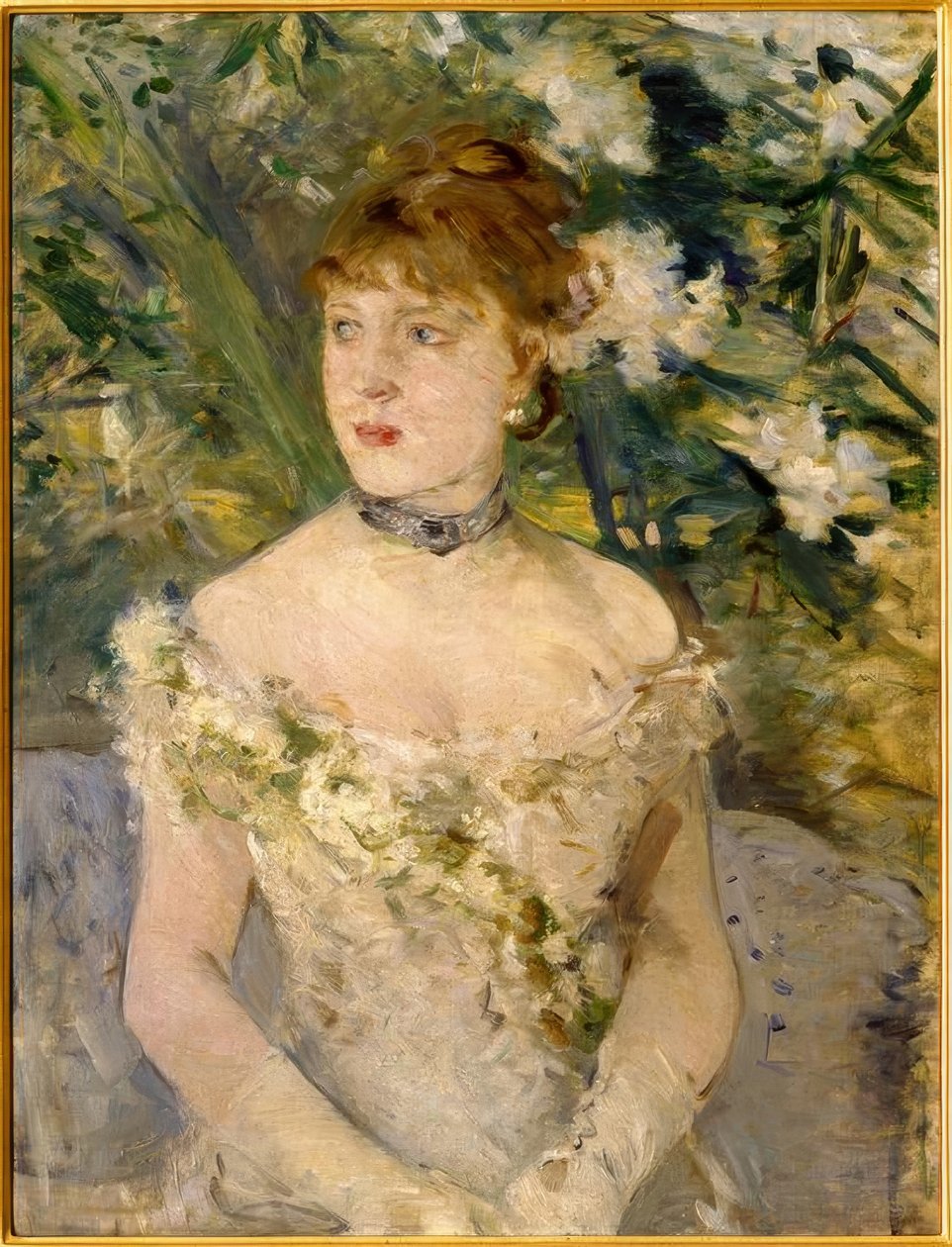 Młoda kobieta w sukni balowej autorstwa Berthe Morisot