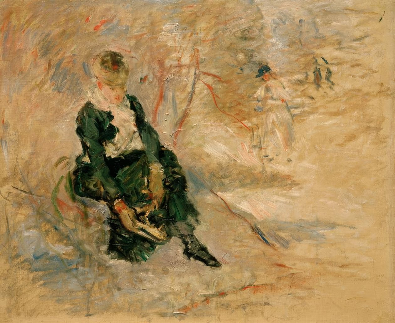Młoda kobieta przekazuje swoją łyżwę autorstwa Berthe Morisot