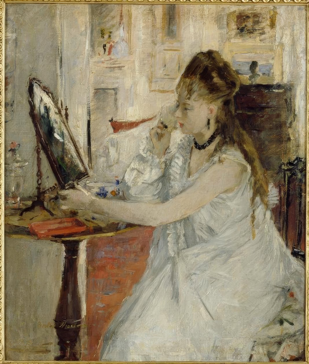 Jeune femme se poudrant (młoda kobieta pudrująca się) autorstwa Berthe Morisot