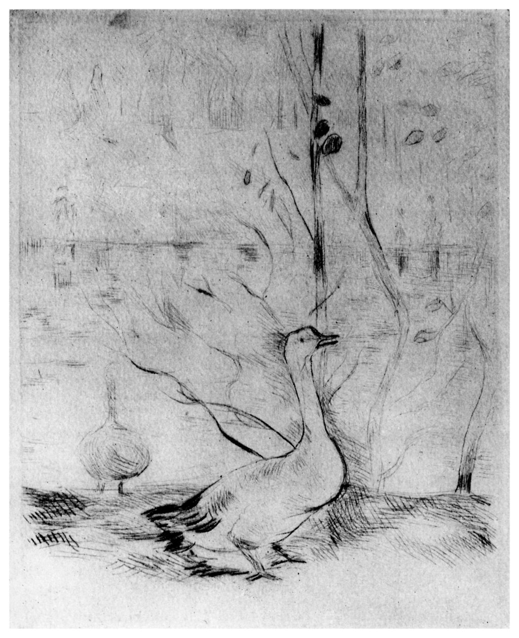 Les Oies, Gęsi, c1860-1890 1924 autorstwa Berthe Morisot