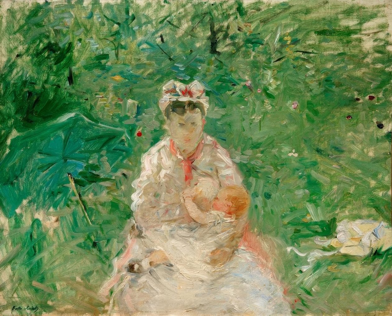 Niania i dziecko autorstwa Berthe Morisot