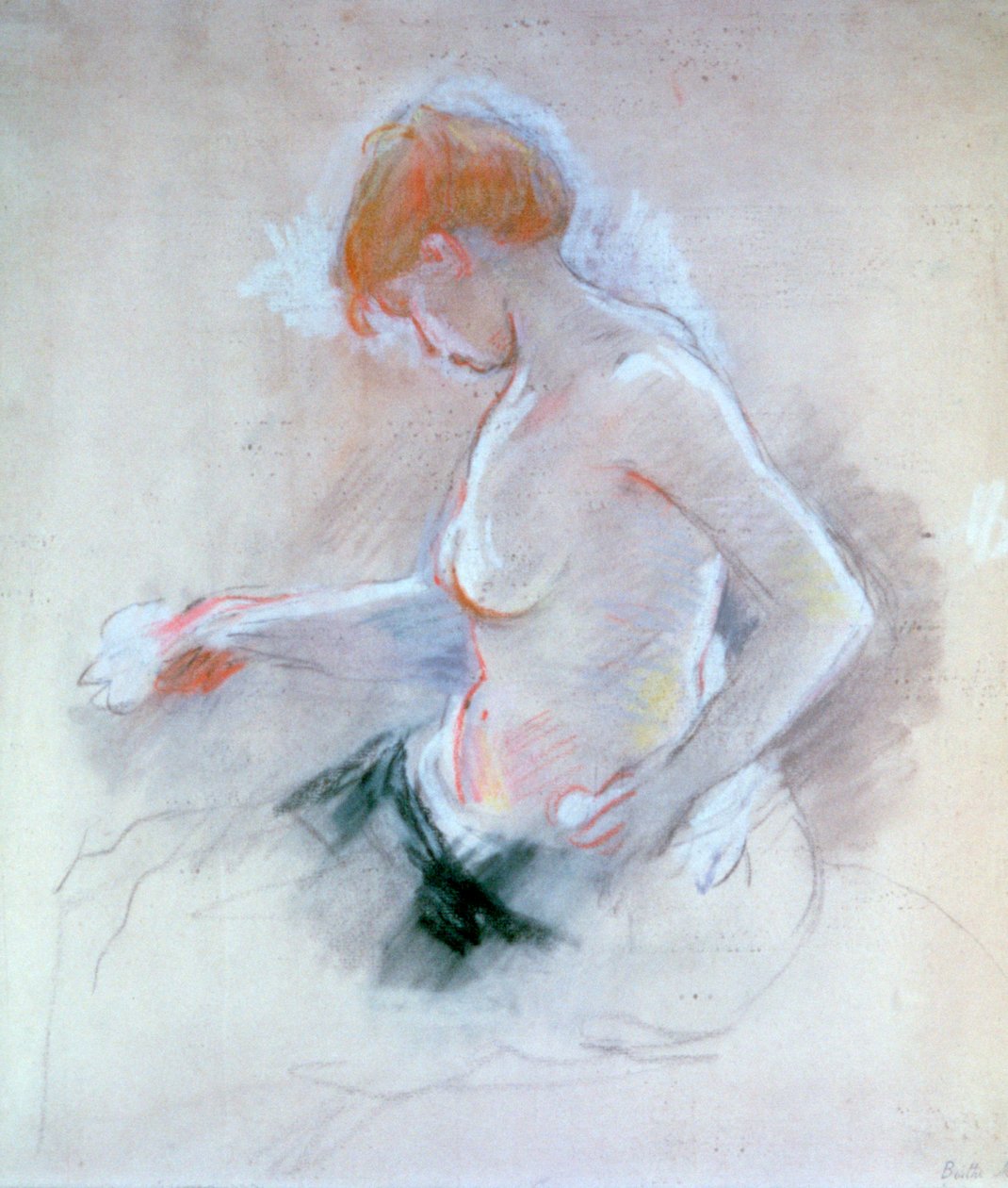Akt, c1861-1895 autorstwa Berthe Morisot