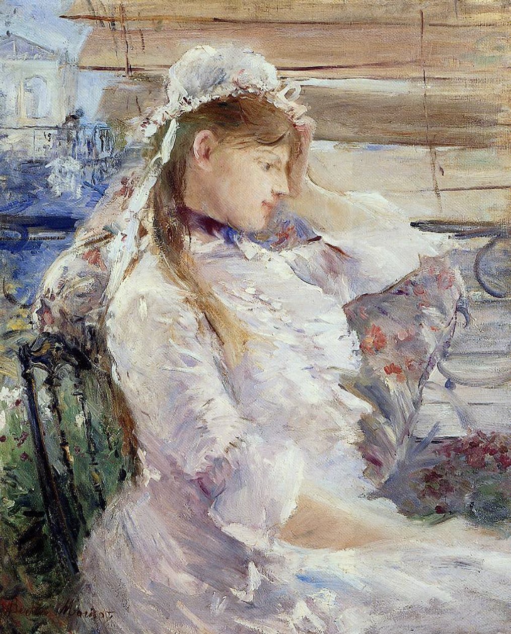 Profil siedzącej młodej kobiety autorstwa Berthe Morisot