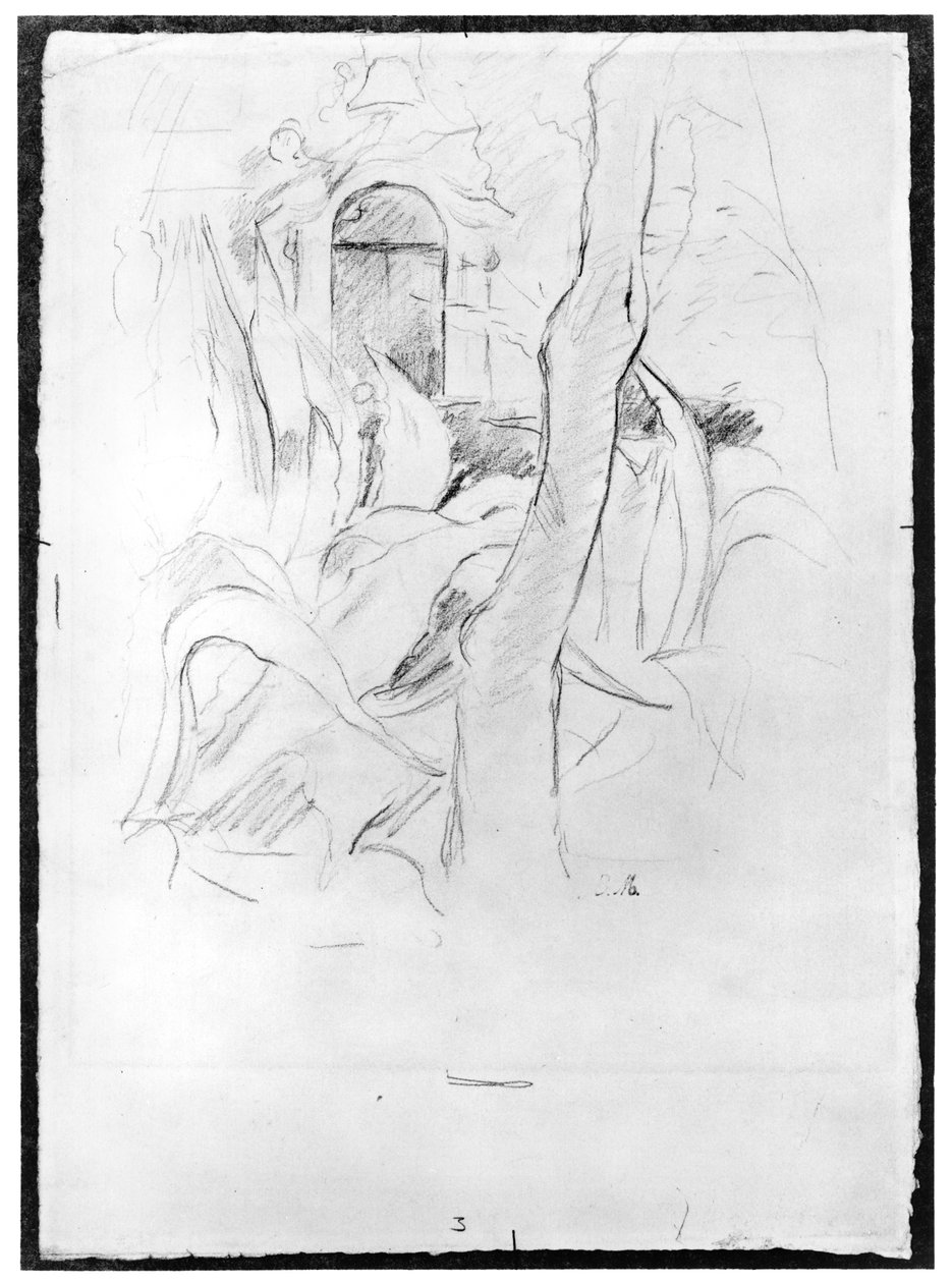Aloes w Villa Ratti, 1889 (grafit na papierze) autorstwa Berthe Morisot