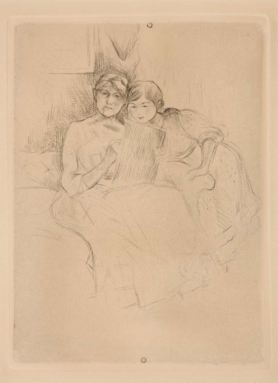 Lekcja rysunku: Berthe Morisot i jej córka autorstwa Berthe Morisot