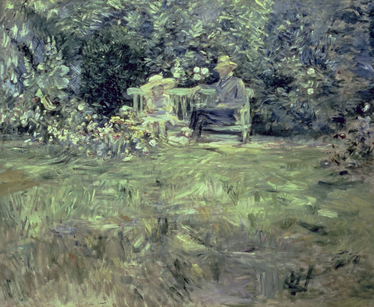 Lekcja w ogrodzie, 1886 autorstwa Berthe Morisot