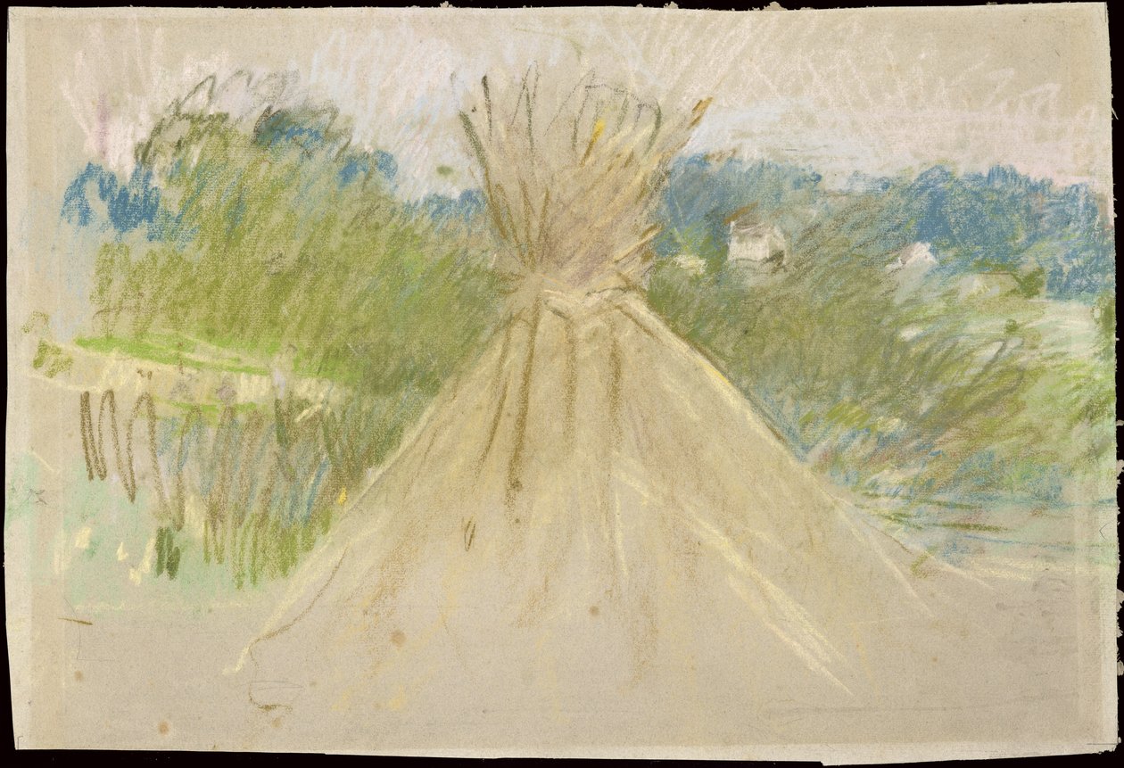 Mały stóg siana, 1882 (pastel na papierze) autorstwa Berthe Morisot