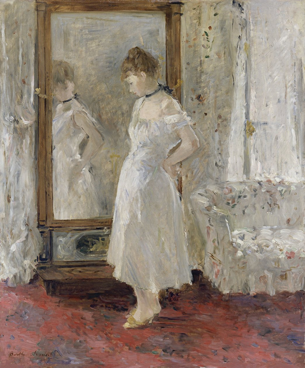 Szkło cheval, 1876 autorstwa Berthe Morisot