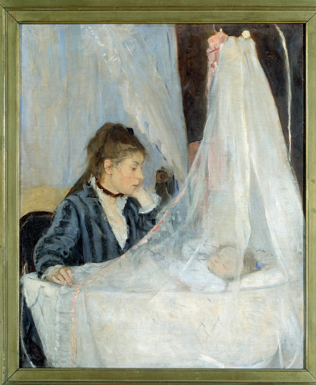 Kołyska Przedstawienie siostry artysty Edmy czuwającej nad snem córki Blanche - Obraz Berthe Morisot (1841-1895) 1872. wym. 0,56 x 0,46 m - Paryż, musee d