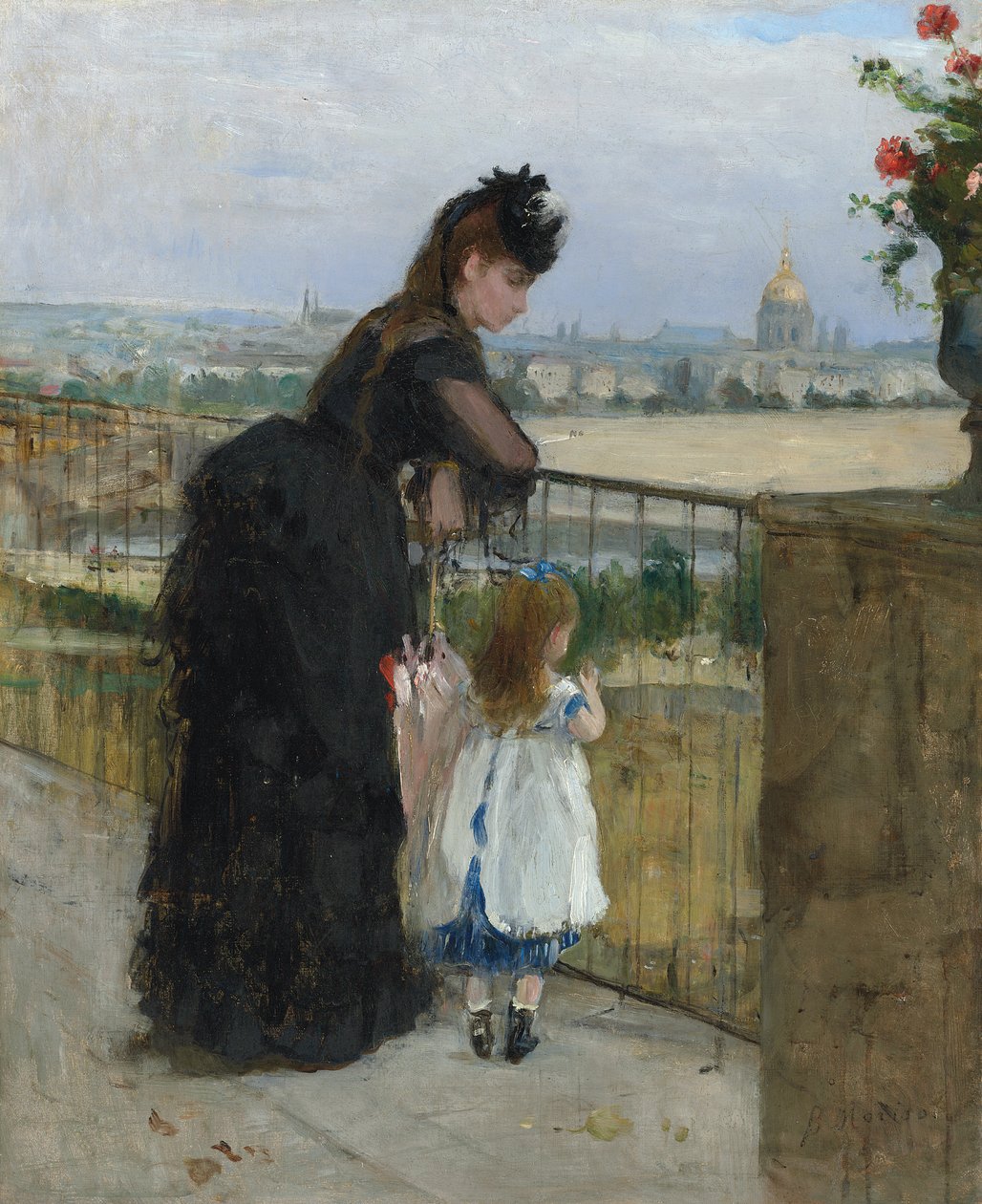 Kobieta i dziecko na balkonie autorstwa Berthe Morisot