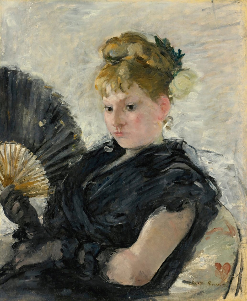 Kobieta z wachlarzem, 1876. autorstwa Berthe Morisot