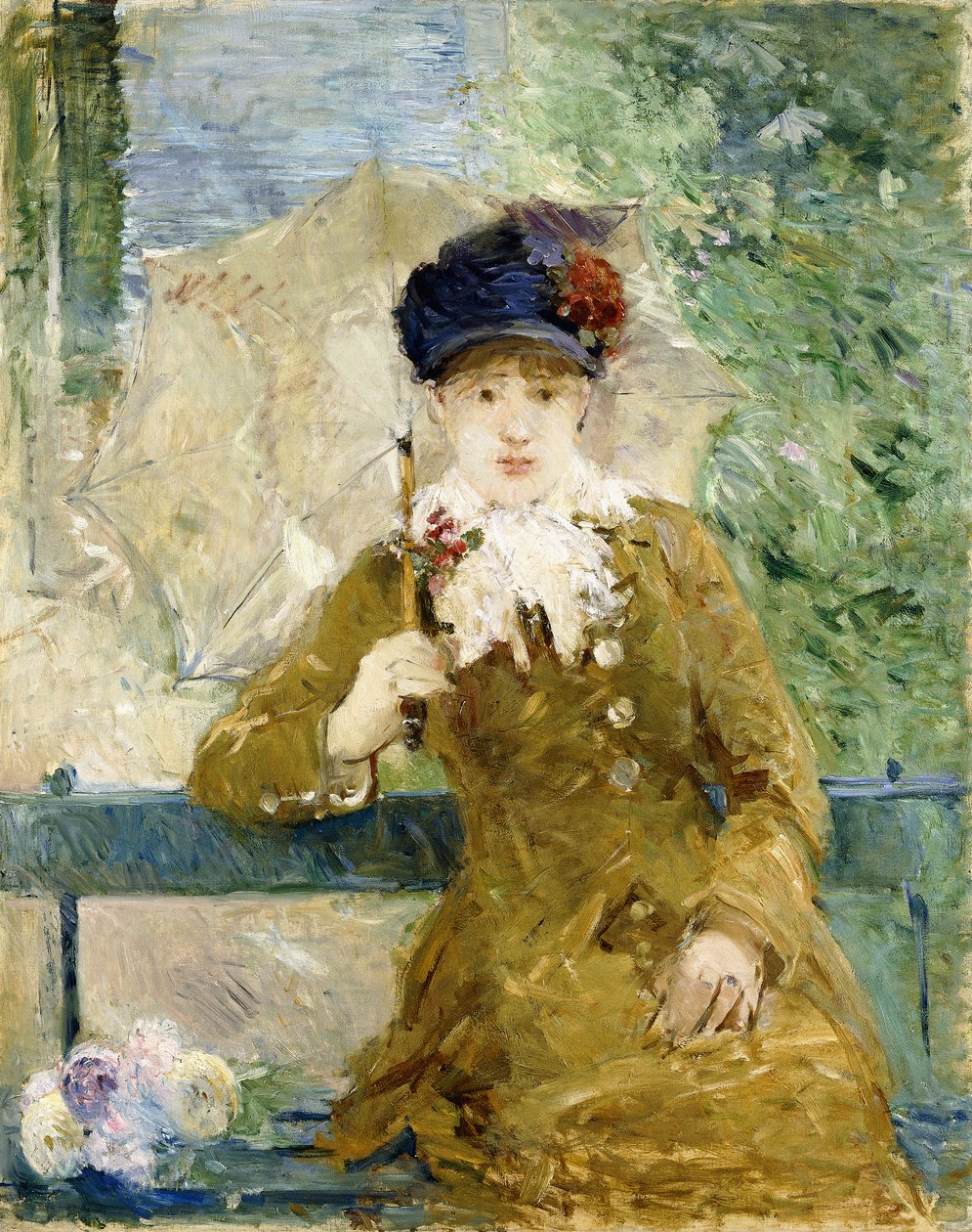Kobieta z parasolką, 1881 autorstwa Berthe Morisot