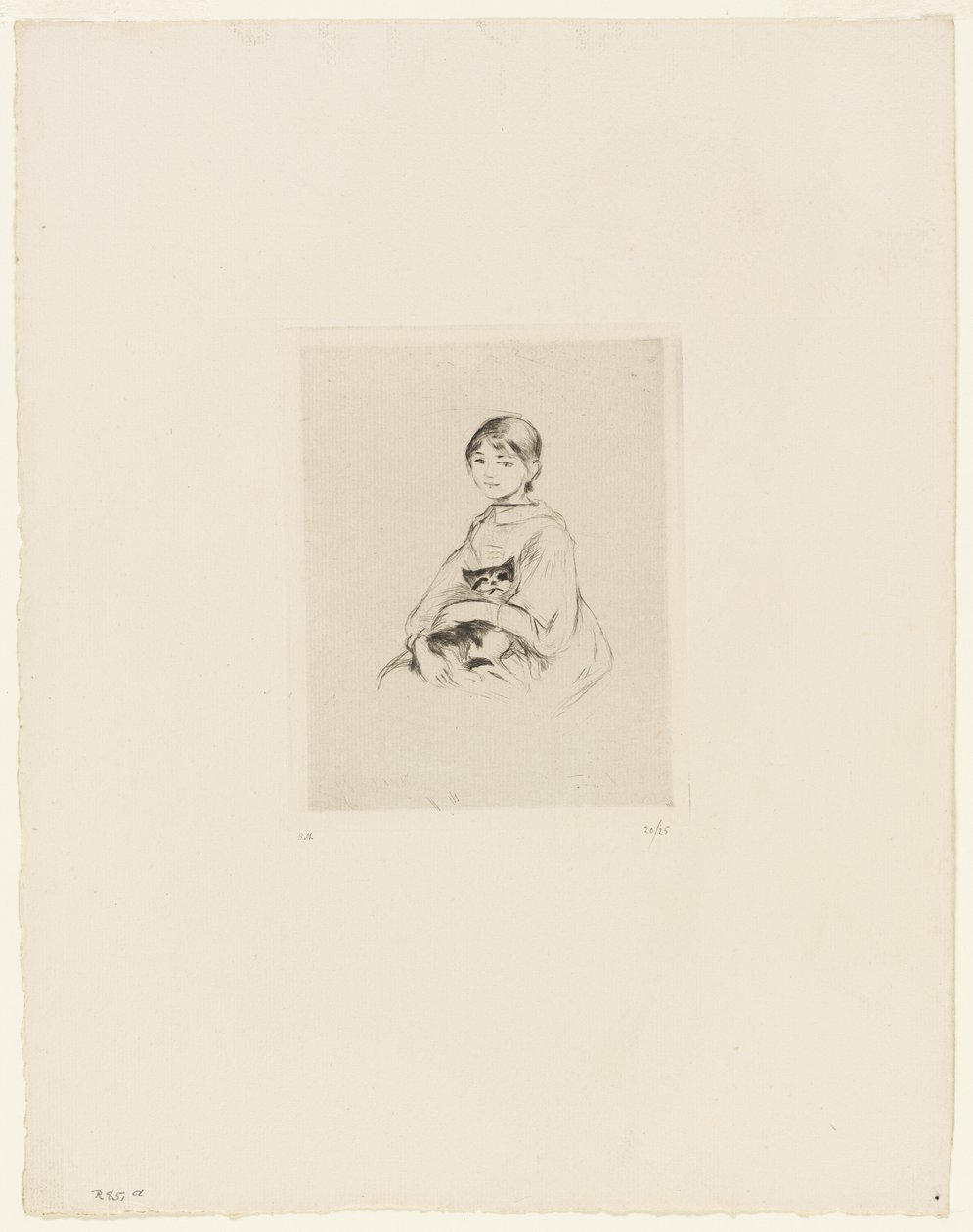 Młoda dziewczyna z kotem autorstwa Berthe Morisot