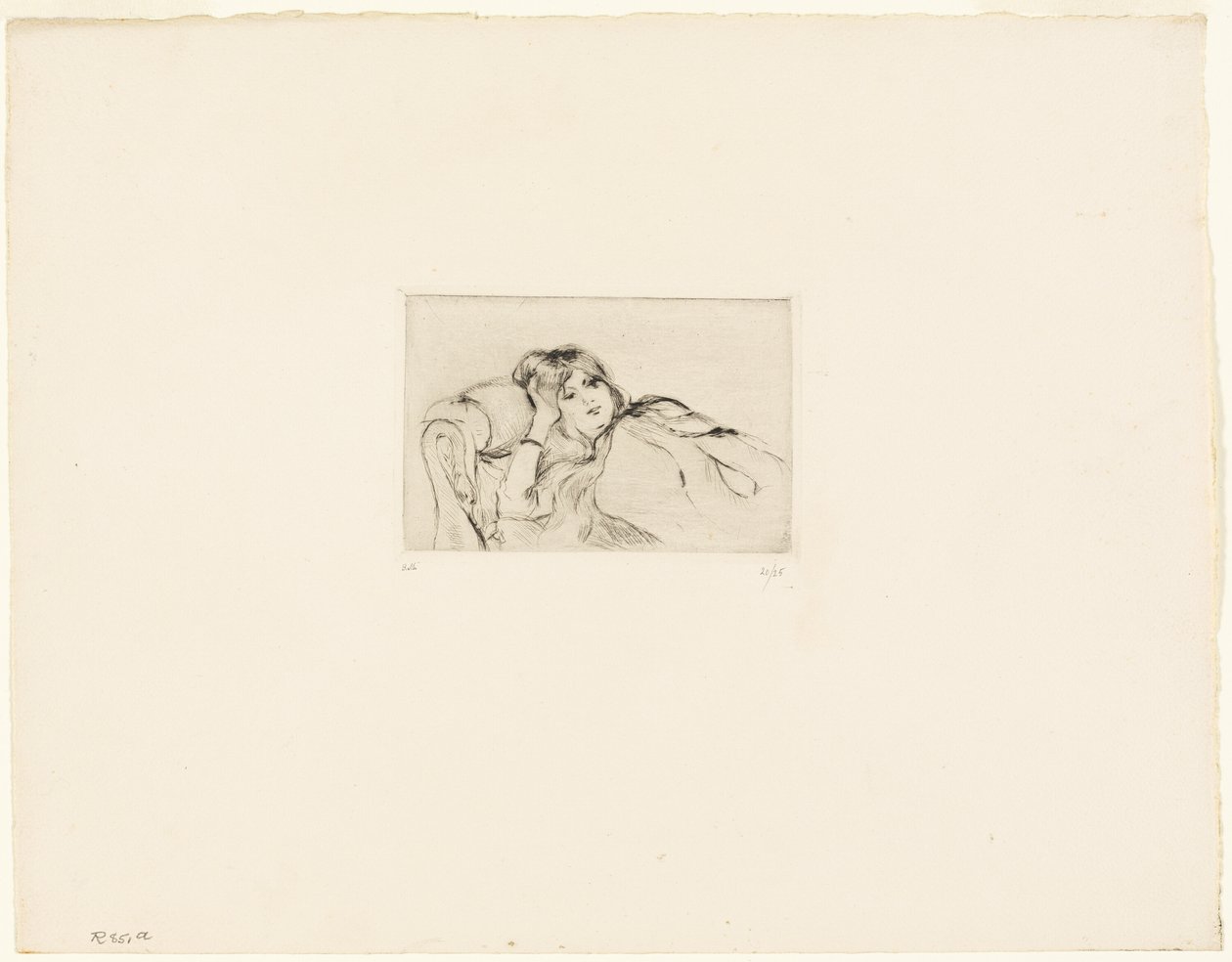 Młoda kobieta w stanie spoczynku autorstwa Berthe Morisot